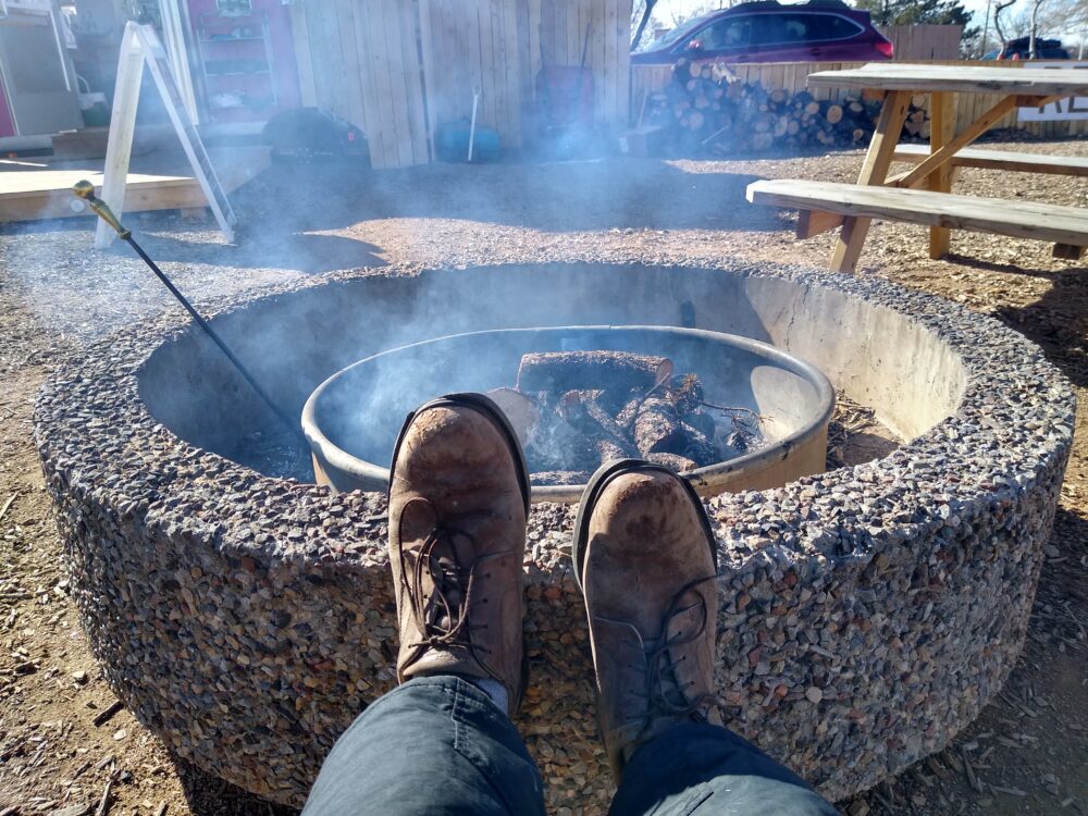 By the fire